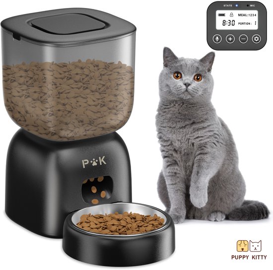 PUPPY KITTY Automatische voerbak 3L Zwart met stemopname - PUPPY - €38,01