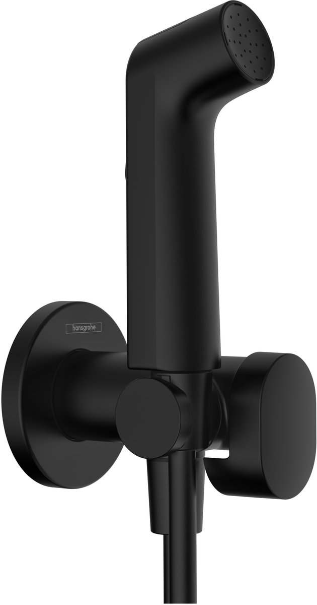 Hansgrohe Bidet - handdouche - 1jet - ecosmart - voor warm water - met douchehouder en doucheslang - 125 cm - mat zwart