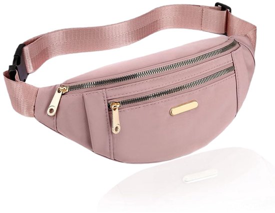 Sac banane - Portefeuille de voyage - Ceinture porte-monnaie - Sac banane - Sac banane homme et femme - Voyage - Plein air - Marche - Sport - Sac pour téléphone - Rose - Fashion Favorite