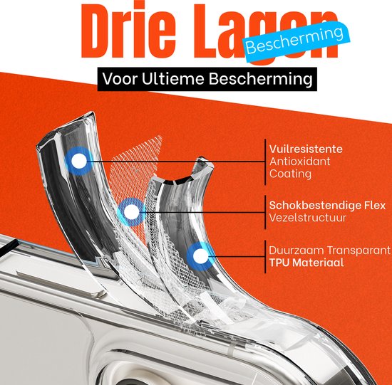 My Case iPhone 15 Pro Max Case Coque transparente résistante aux chocs