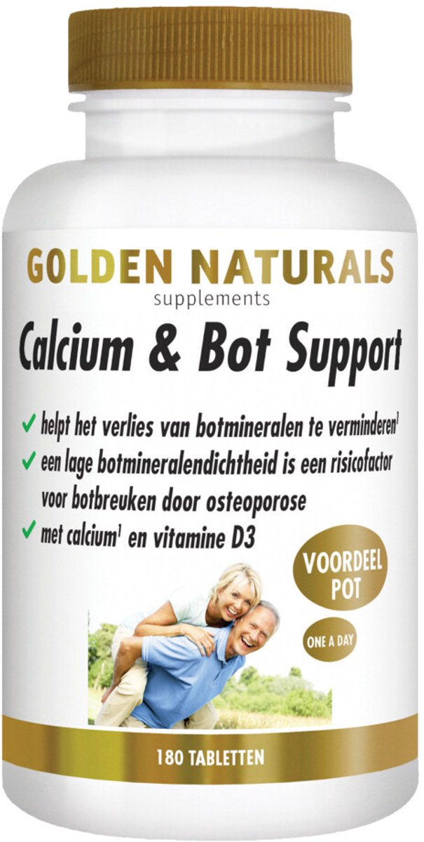 Golden Naturals - Calcium & Bot Support Vegan - 2 x 180 tabletten - Voordeelverpakking