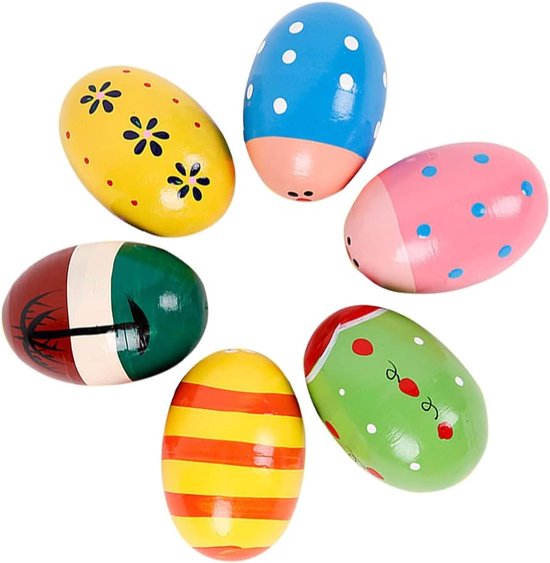 Lot De 4 œufs Maracas En Bois – Shakers Pour Bébé, Percussion, éveil Musical, Taille 7x5 Cm, Couleurs Aléatoires