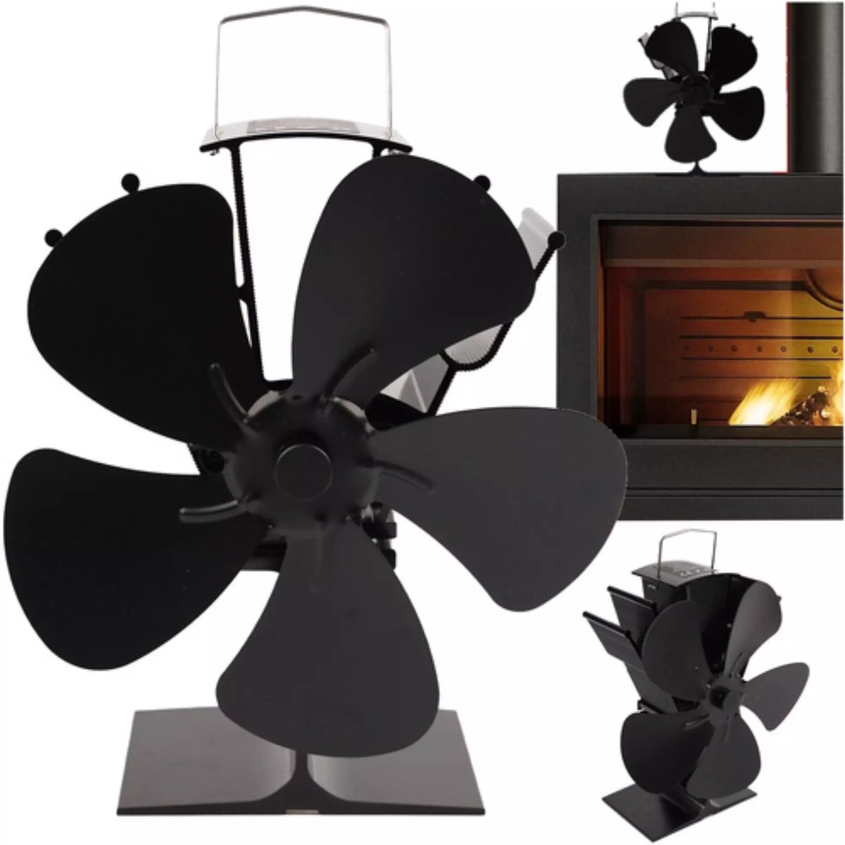 Ruhhy Kaminer haardventilator 5 bladen – zonder elektriciteit – start vanaf 60°C