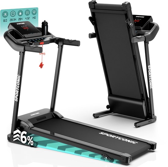 Sportconic Loopband 12 km/u Inklapbaar Zwart met Helling - Sportconic - €319,99