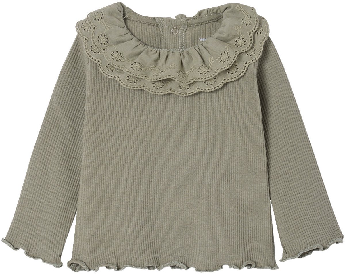 Vertbaudet T-shirt baby met lange mouwen en geborduurde kraag