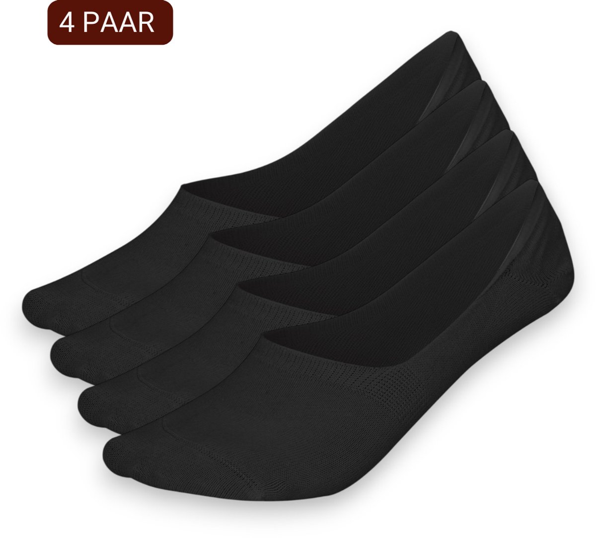 Sukats® No Show Enkelsokken 4 Paar - Invisibles - Footies - Teensokjes - Zwart - Dames - Katoen - Maat 35-38 - Sneakersokken - Naadloos - Onzichtbare Sokken