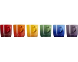 Le Creuset Aardewerk Regenboog Koffie Cappuccino Mokken | 200ml | 6 stuks