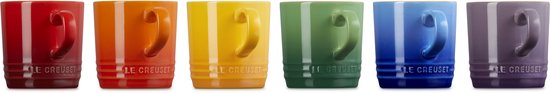 Le Creuset Aardewerk Regenboog Koffie Cappuccino Mokken | 200ml | 6 stuks