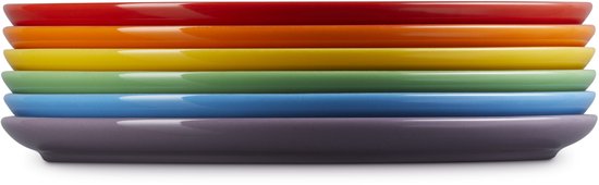 Le Creuset Vancouver Assiettes plates Coupe 27 cm Couleurs arc-en-ciel Set de 6