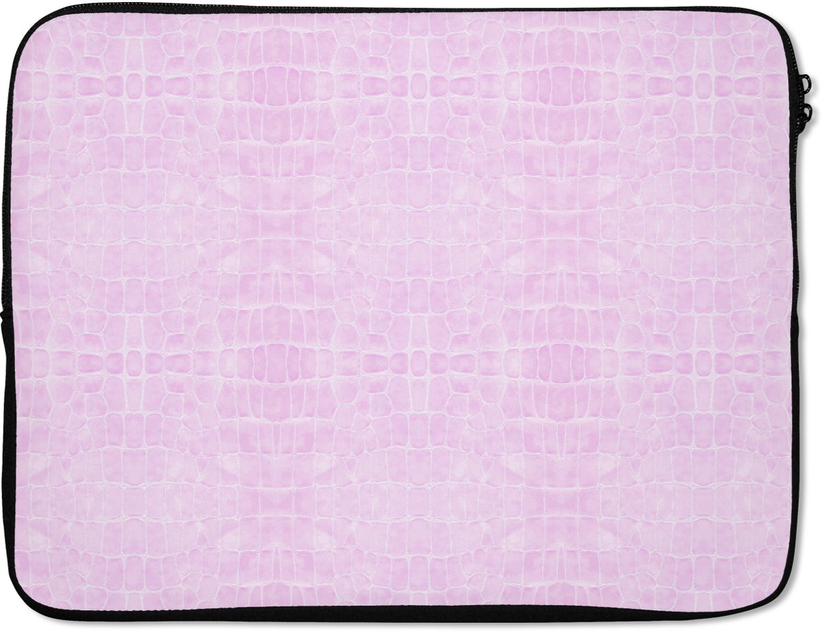 Laptophoes - Leer print - Roze - Structuur - Laptop - Laptop accesoires - 15 6 Inch - Laptopcase