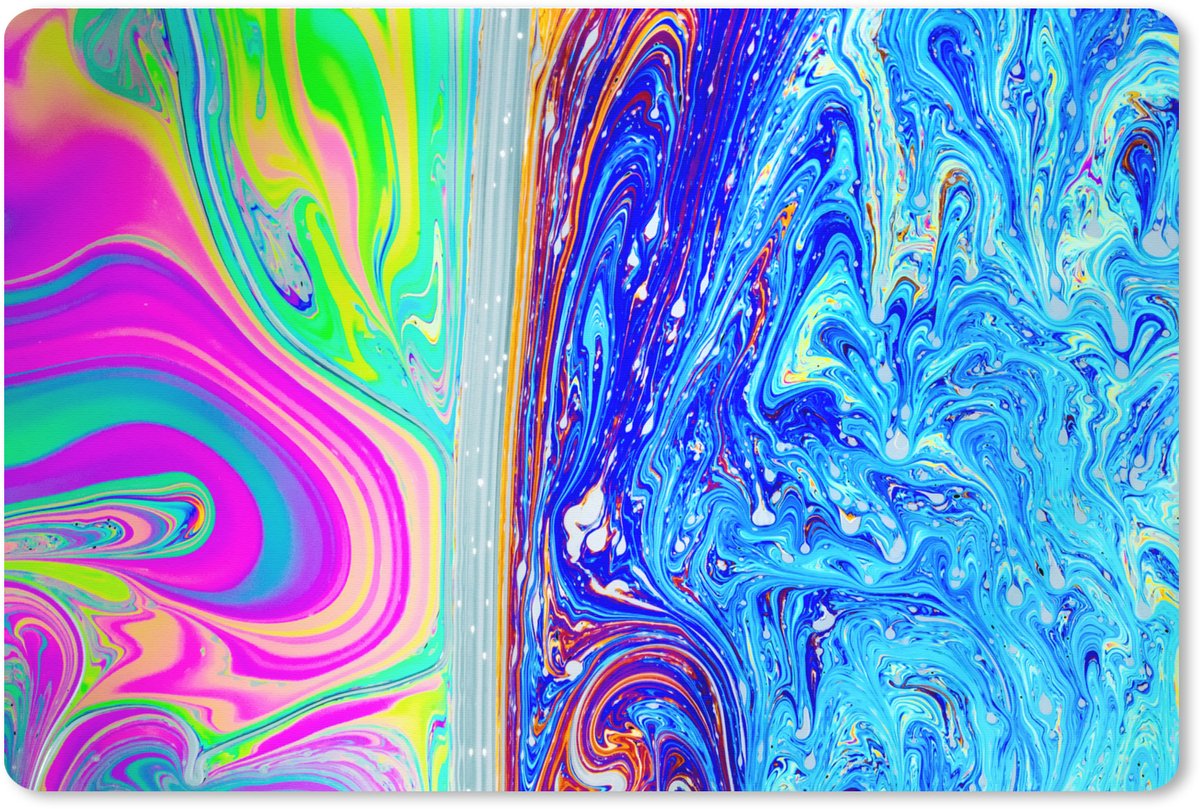 Muismat XXL 90x60 cm - Bureau onderlegger - Bureau mat Vormen - Kleur - Kunst - Psychedelisch - Bureaumat - Gaming mousepad xl - Bureaulegger groot - Computer deskmat