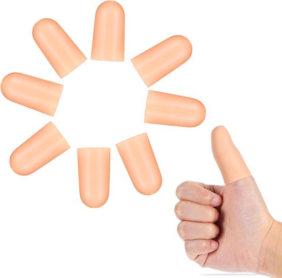 Foto: Pack of 8 gel finger protectors huidkleurige vinger dome bandages waterproof en herbruikbare elastische tips