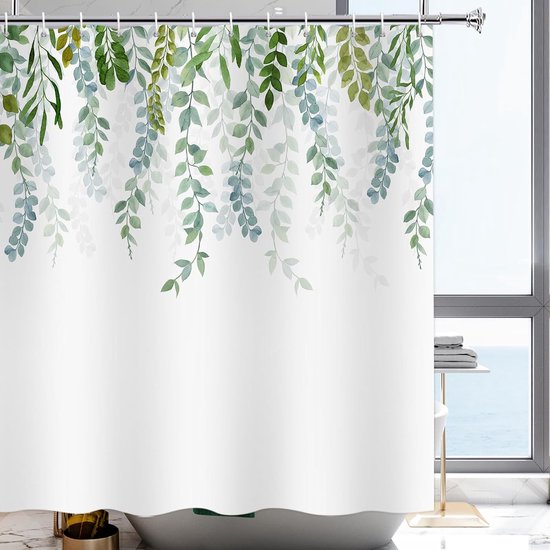 Groene Eucalyptus Douchegordijn Waterdicht Polyester