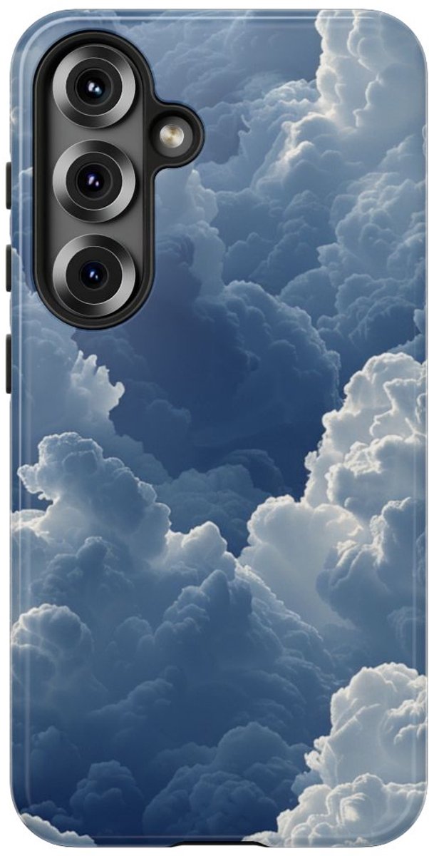 3D Blauw Wolkenpatroon – Telefoonhoesje Geschikt voor Samsung Galaxy S25