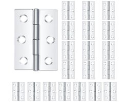 EXCITAT 20 stuks - Scharnieren - Deurscharnieren - RVS scharnieren - Geschikt voor kisten, tuindeuren, ramen, kasten, gereedschapskisten, houten kisten, sieradenkisten