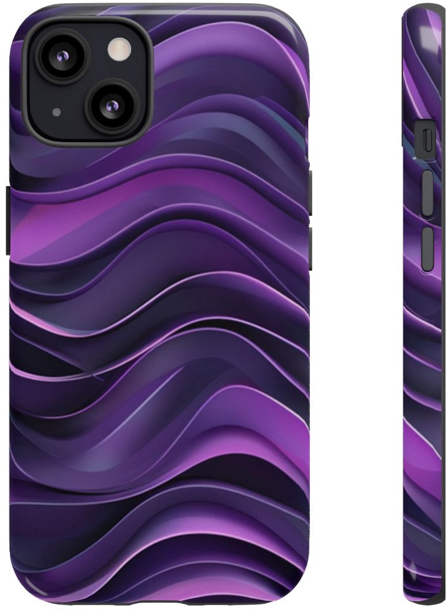 Paars Golvend Patroon – Telefoonhoesje Geschikt voor iPhone 13