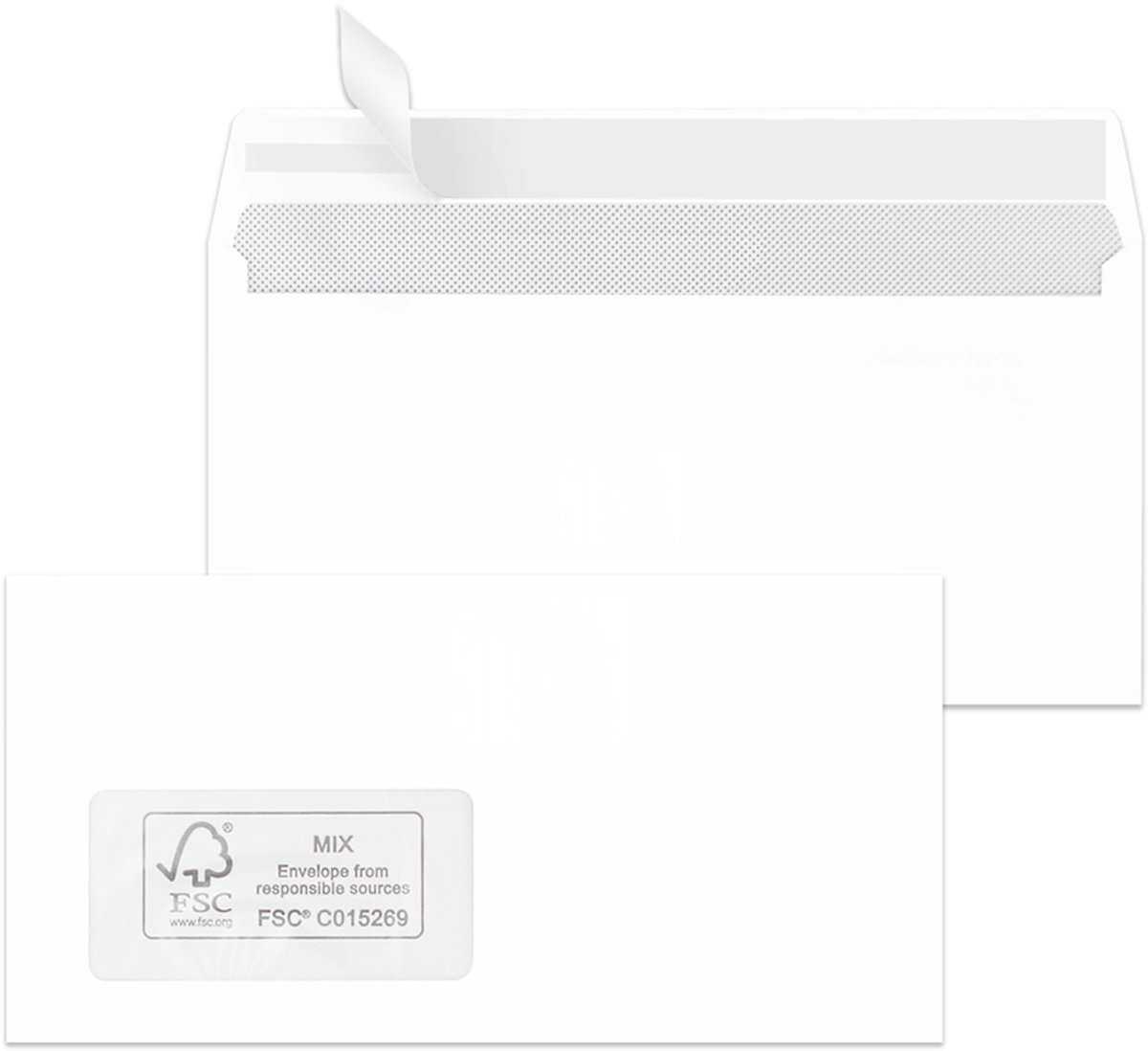 MAILmedia-enveloppen DIN lang, FSC, zelfklevend, wit