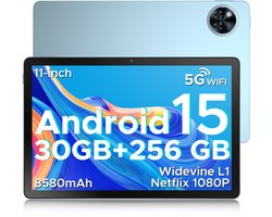 DOOGEE TAB U11 Pro - Tablet - Tablette - 30GB RAM + 256GB ROM(2TB/TF) - 8580 mAh - 11 Inch 1080P 90 Hz - Dubbele luidspreker - T7200 Octa Core - 13MP Camera - 5G WIFI - Face ID - 7.9 mm Metallic Body - Blauw
