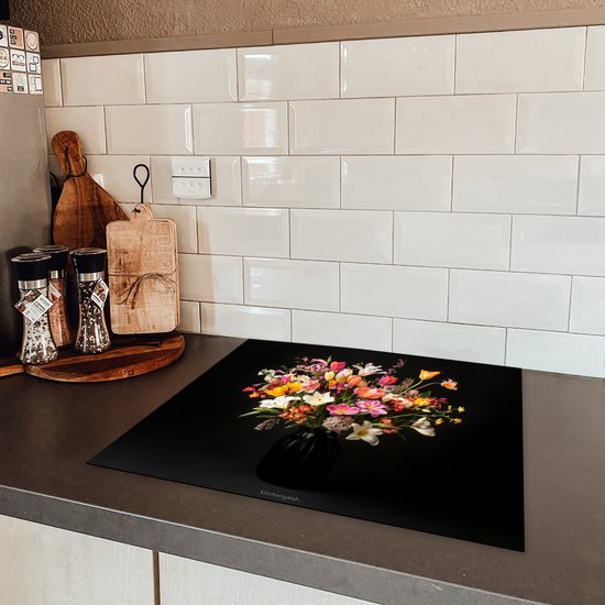 KitchenYeah® Inductie beschermer 60x52 cm - Bloemen - Boeket - Kleurrijk - Kookplaataccessoires - Afdekplaat voor kookplaat - Inductiebeschermer - Inductiemat - Inductieplaat mat - Keuken decoratie