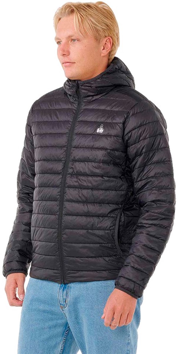 2025 Rip Curl Heren Anti Series Zoeken Puffer Hood Zwart