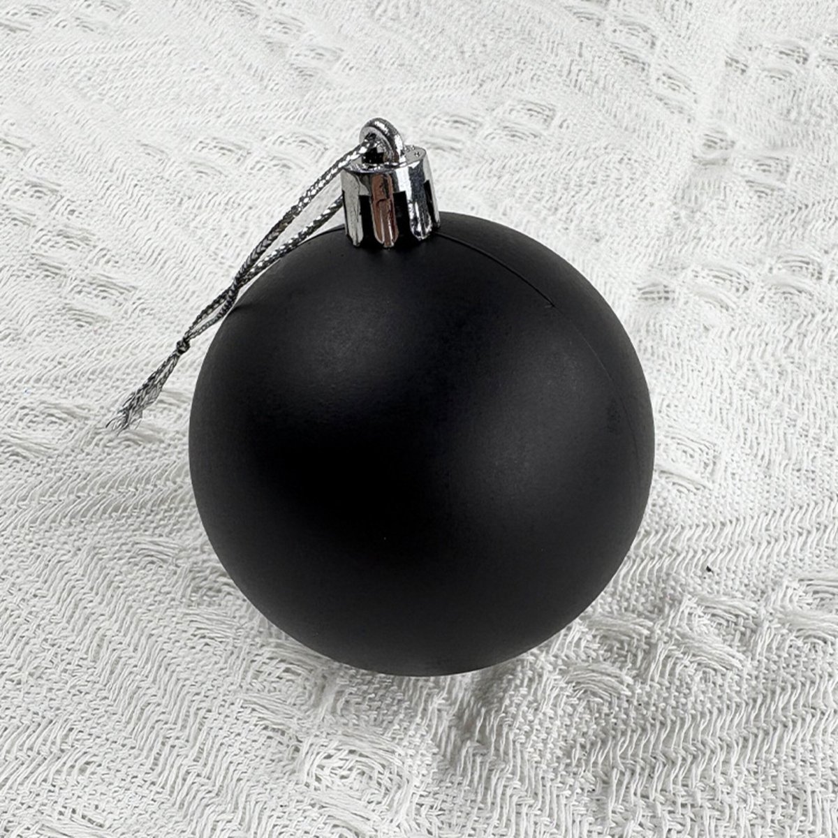 kerstballen set van 50 - Ø 6 cm - mat - kunststof - zwart – foto 6