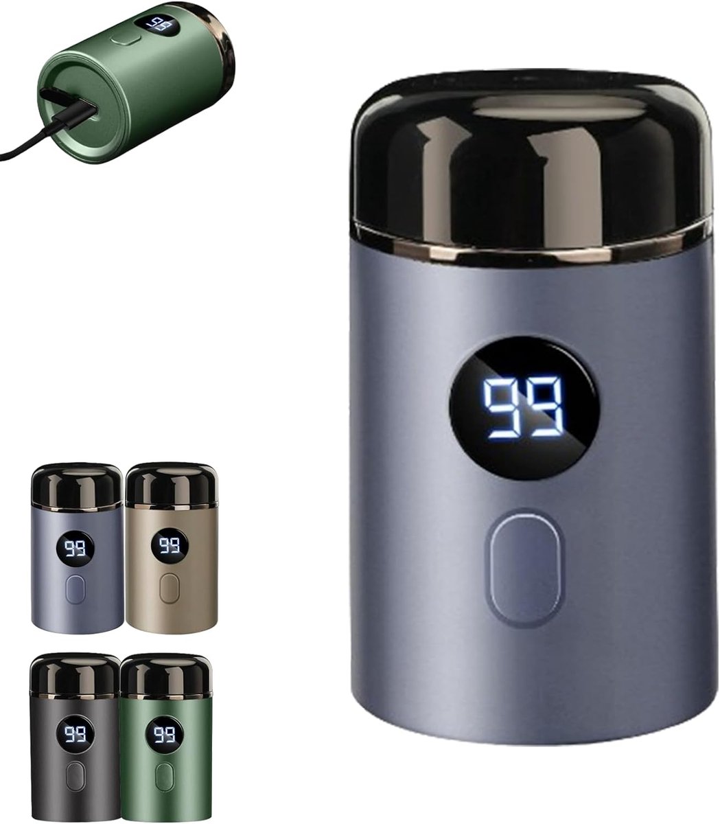 Scheerapparaat - Mini-scheerapparaat voor heren, elektrisch mini-scheerapparaat, afwasbaar, draadloos, USB-reisset, nat en droog (blauw)