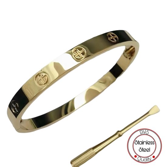 Bracelet exclusif Soraro | Mesdames et Messieurs | Élégant | Tournevis | Doré | ACIER INOXYDABLE | 19 CM | Bracelet Femme | Cadeau pour femme et mari