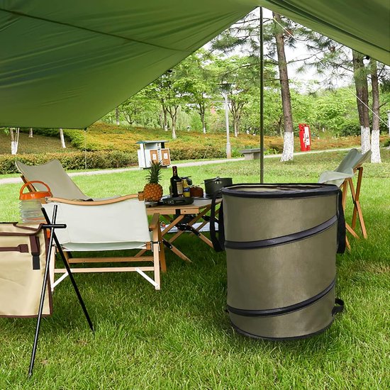 Tuinafvalzak - opvouwbare tuinafvalzak - afvalzak tuin - onkruidzakken - bladzakken-Tuinbenodigdheden - Draagbaar en opvouwbaar - Oxford-doek - Campingprullenbak - Milieuvriendelijk en herbruikbaar - Groen - Inhoud 10 gallon van Merkloos	 — afbeelding 4