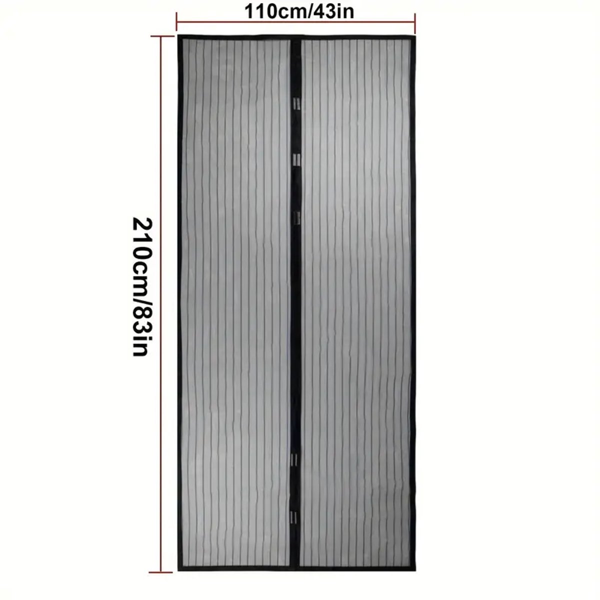 Deluxe Polyester Deurgordijn - Magnetisch Automatisch Sluitend Vliegengordijn - Anti-Muggen Net - Insectenhor -Wasbaar Muggennet - Zwart - 110x210cm Eenvoudige Montage - Zomerproof - Fris & Insectvrij