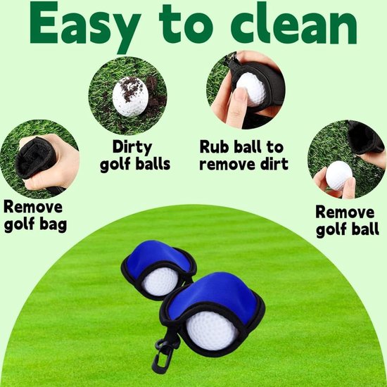 Golf Ball Bag - 4 Pcs Golf Cleaning Bags - Portable Golf Ball Cleaner - Golf Accessoires van GOLF — afbeelding 4