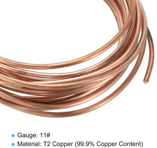 Solid Copper Wire 16 Feet 11 Meters 99.9% Pure Copper Wire - 3mm Soft ...