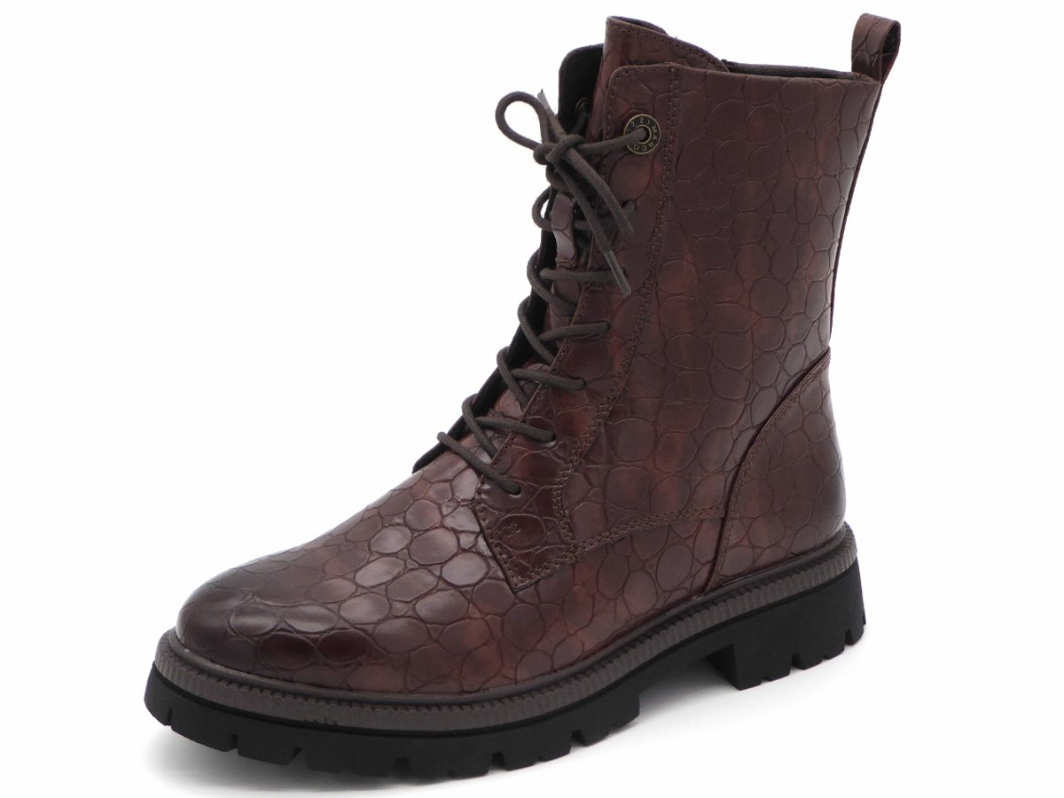 Marco Tozzi Dames Veterboot - 25207-342 Bruin - Maat 41