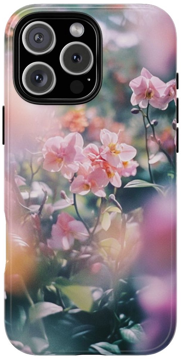 Zachte Roze Orchideeën Bloemenprint – Telefoonhoesje Geschikt voor iPhone 16 Pro Max