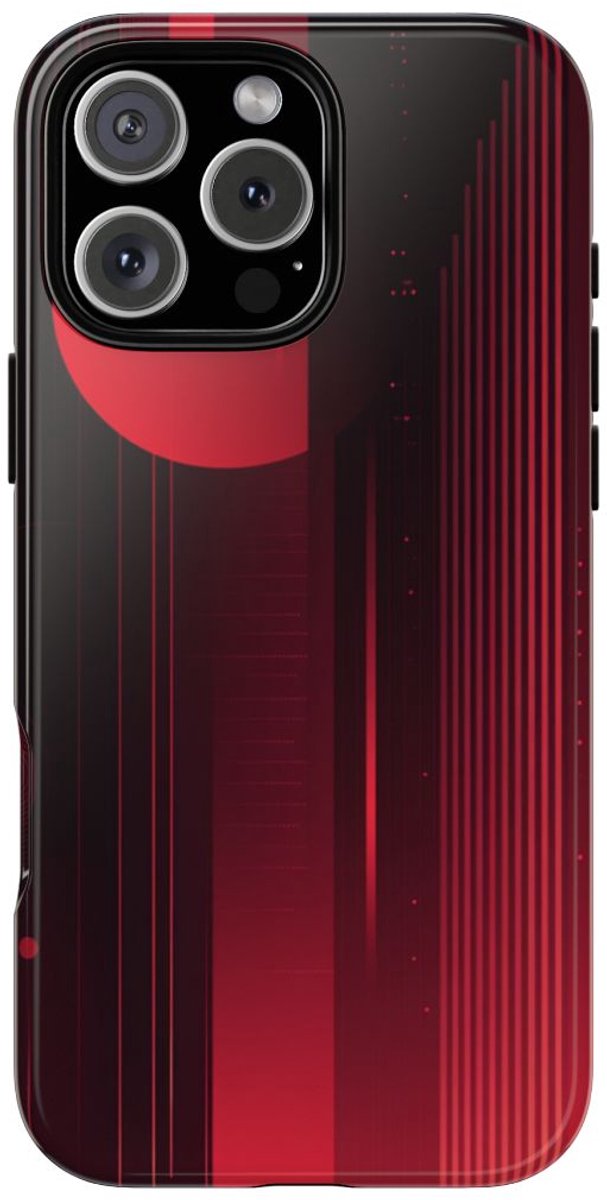 Abstract Rood Geometrisch Ontwerp – Telefoonhoesje Geschikt voor iPhone 16 Pro Max