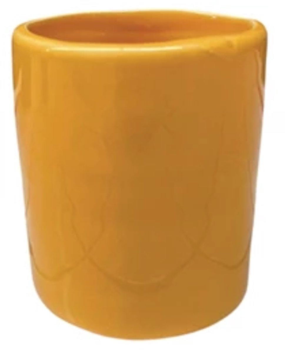 Val Pottery Foolish Mokka beker D7cm H8cm geel