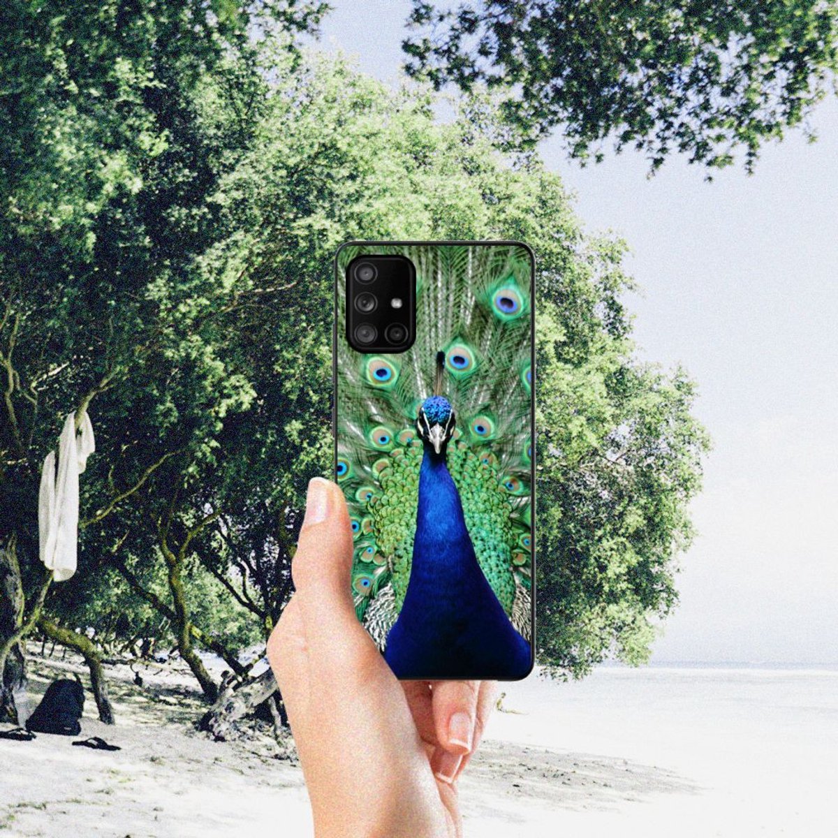Samsung Galaxy A71 Dierenprint Telefoonhoesje Pauw