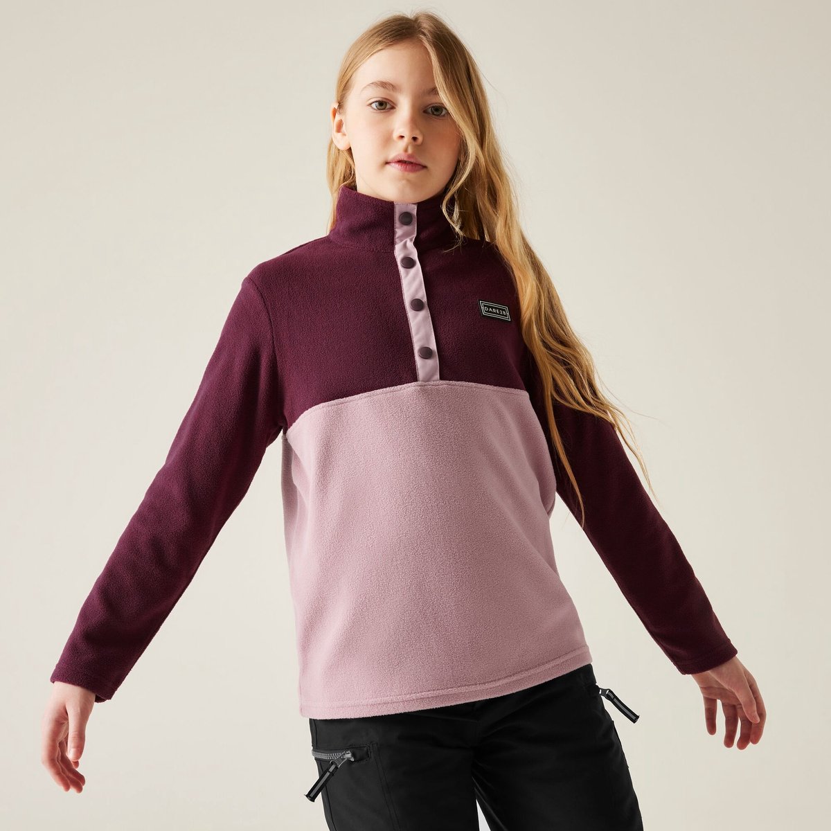 Rapid isolerende actieve fleecetrui met hoge kraag voor kinderen Purper