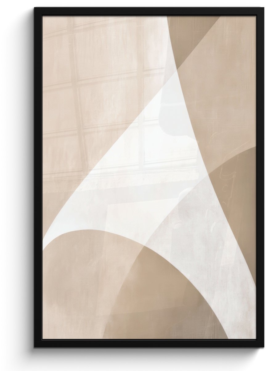 FrameYourWall Poster in lijst - Fotolijst 60x90 cm - Posters - Vloeiende vlakken - Harmonieus - Golvend - Posterlijst zwart - Decoratie - Wanddecoratie woonkamer - Muurdecoratie slaapkamer