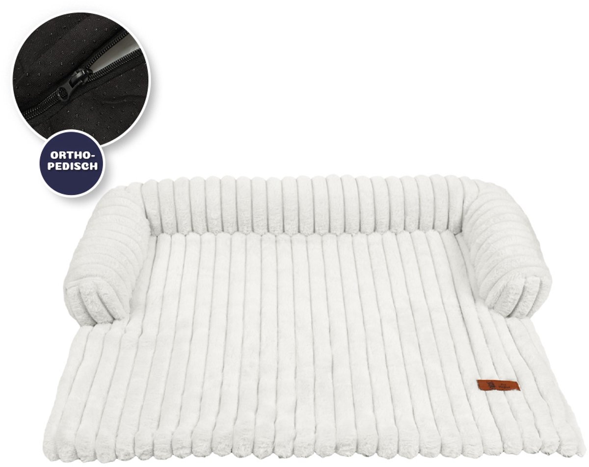 Pet Perfect Luxe Hondendeken – Hondenkleed – Bankbeschermer – Orthopedisch – Wasbaar – Wit – XL