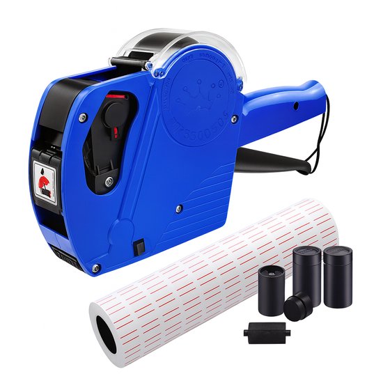 Compleet prijstang set - 10 rollen etiketten & 4 inktrollen – voor winkels, supermarkten en magazijnen