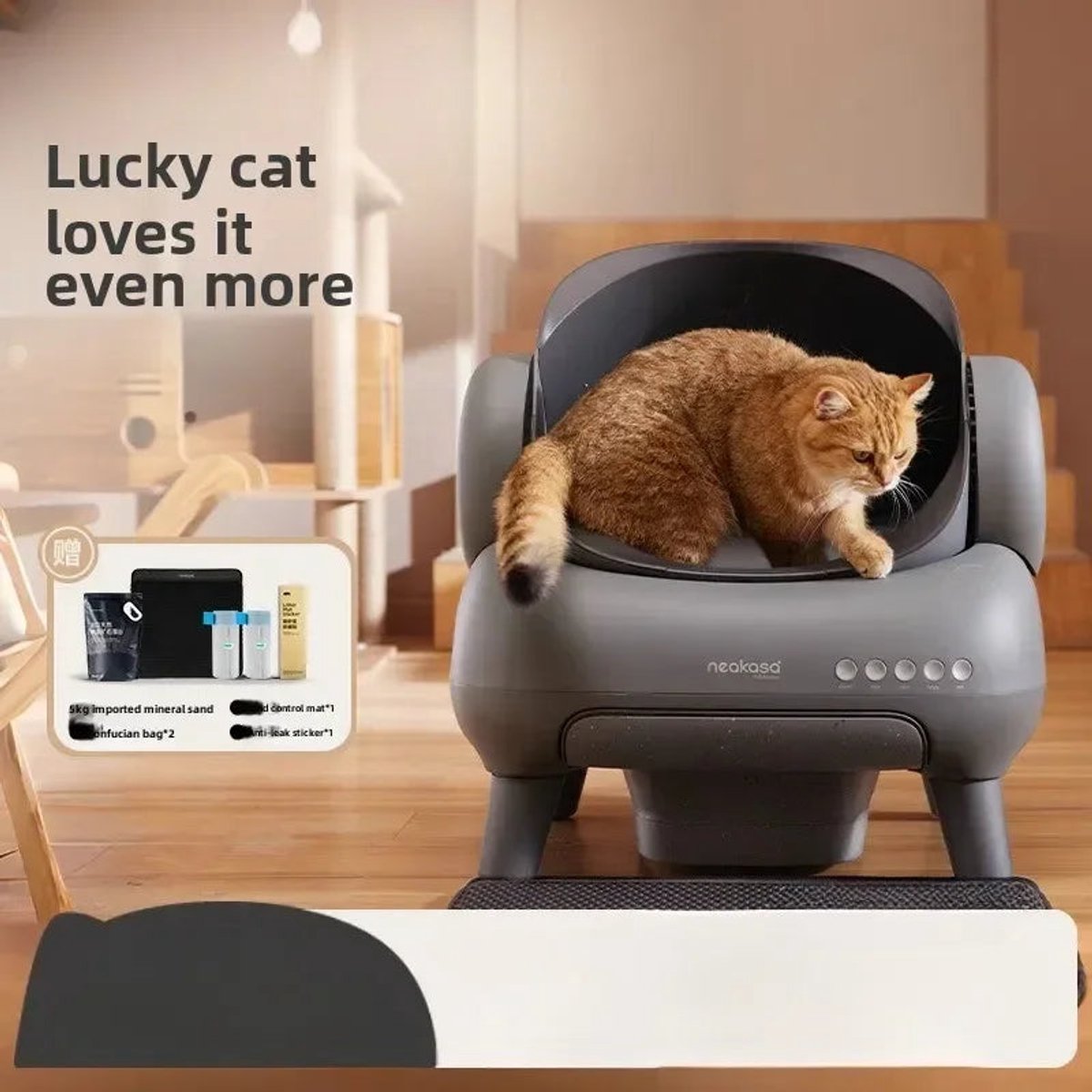 Automatische Kattenbak – Slimme Kattenbak – Zelfreinigende Kattenbak – Geurvrije Kattenbak – Hygiënische Kattenbak – 11 Liter Opvangbak – Volledig Afgesloten Ontwerp