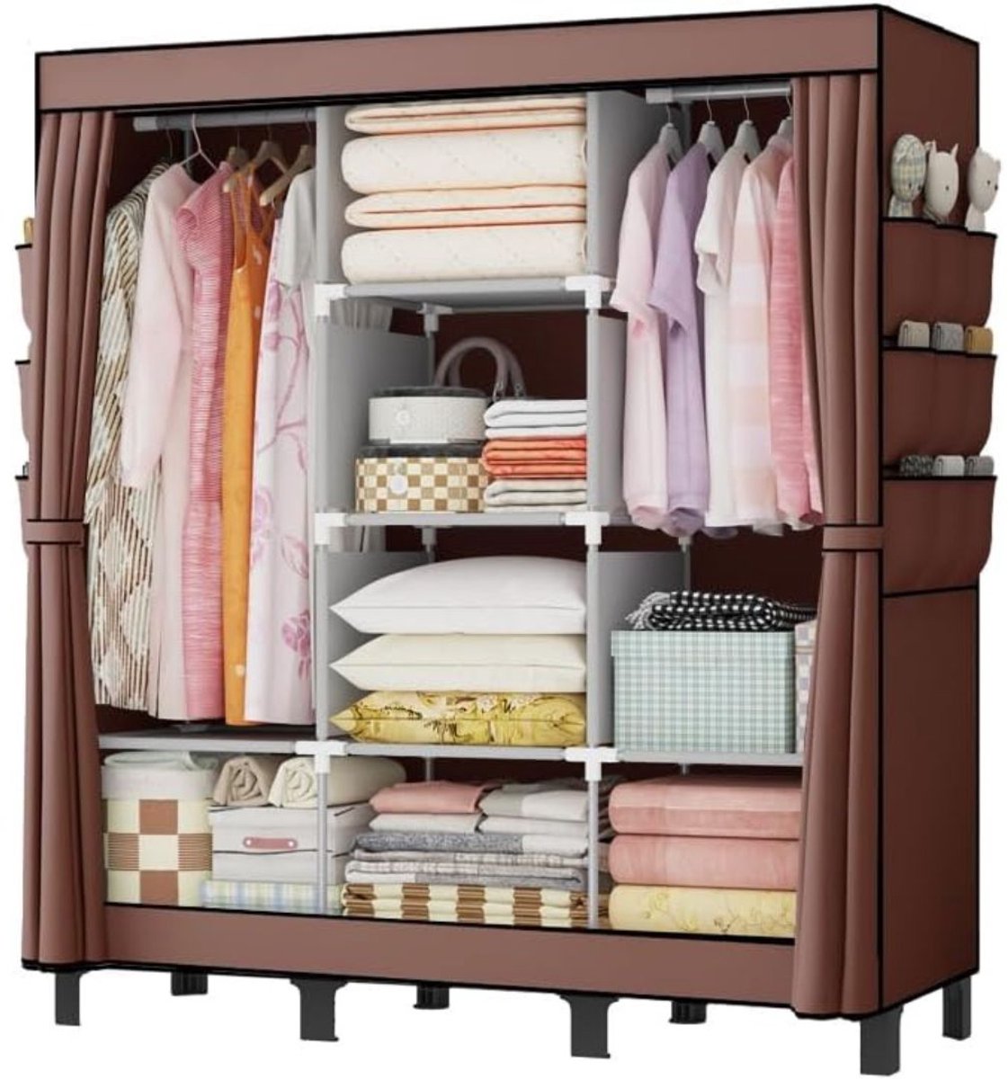 Dressing Kasten - Kledingkast - Kledingkasten Slaapkamer - Organizer - Bruin