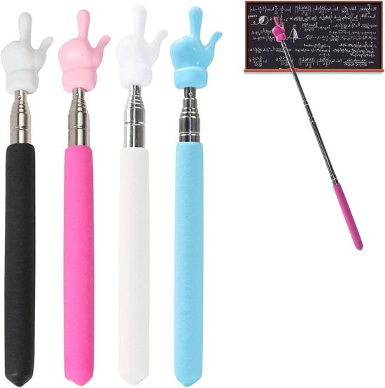 DSLSQD 5 Stuks Leraar Pointer Stick, Uitschuifbare Vinger Pointer Stick Leraar Pointer voor Klas Vingerleesgereedschap Leraar Must Haves Hand Pointing Stick voor Leraar Klas Benodigdheden