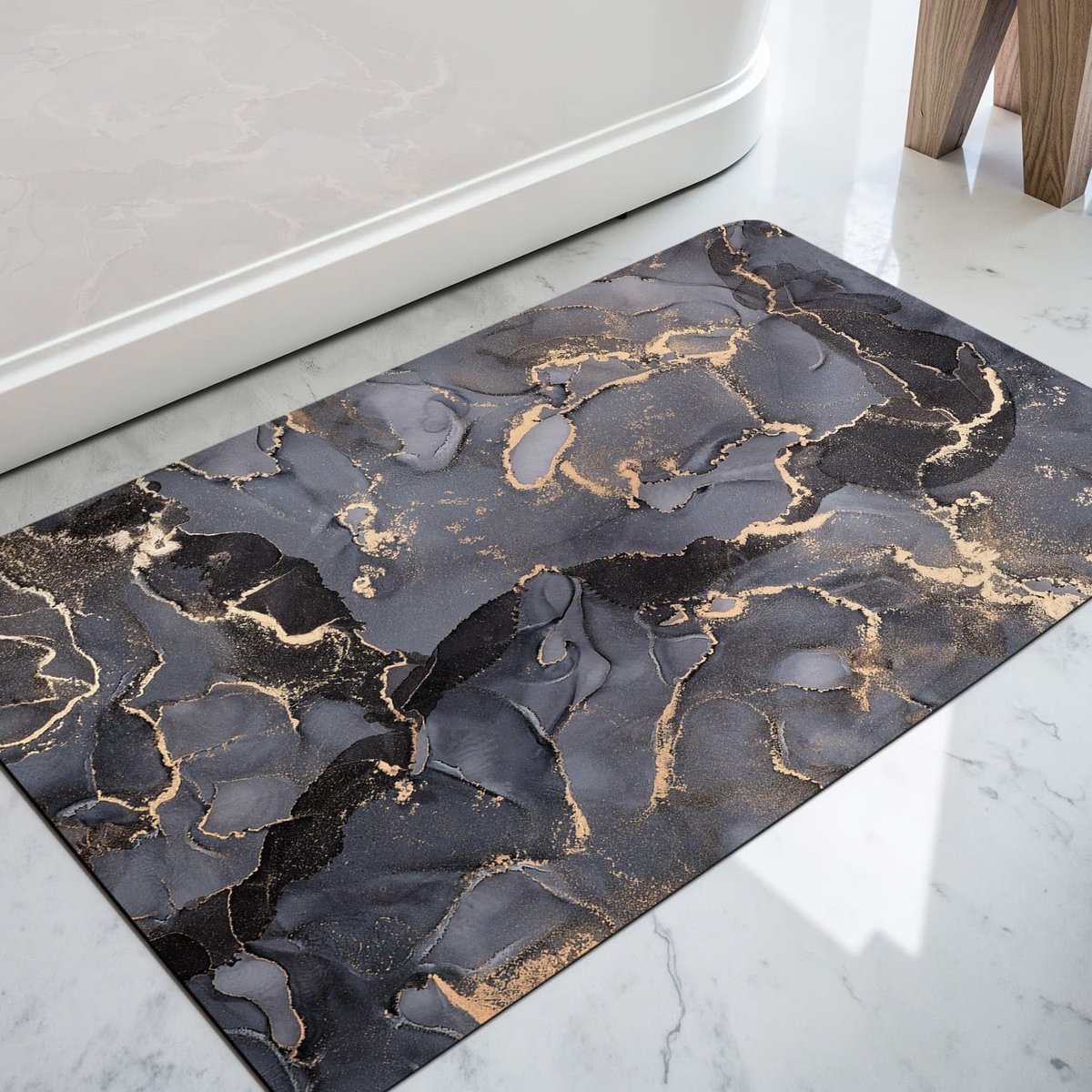 EXCITAT Antislip badmat - 40 x 60 cm - Superabsorberend - Snel drogend - Wasbaar - Geschikt voor douche, bad en badkamer - Donkergrijs