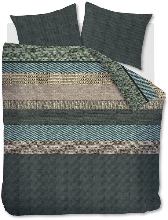 Beddinghouse Enzo dekbedovertrek - Lits-Jumeaux - 240x200/220 cm - Groen