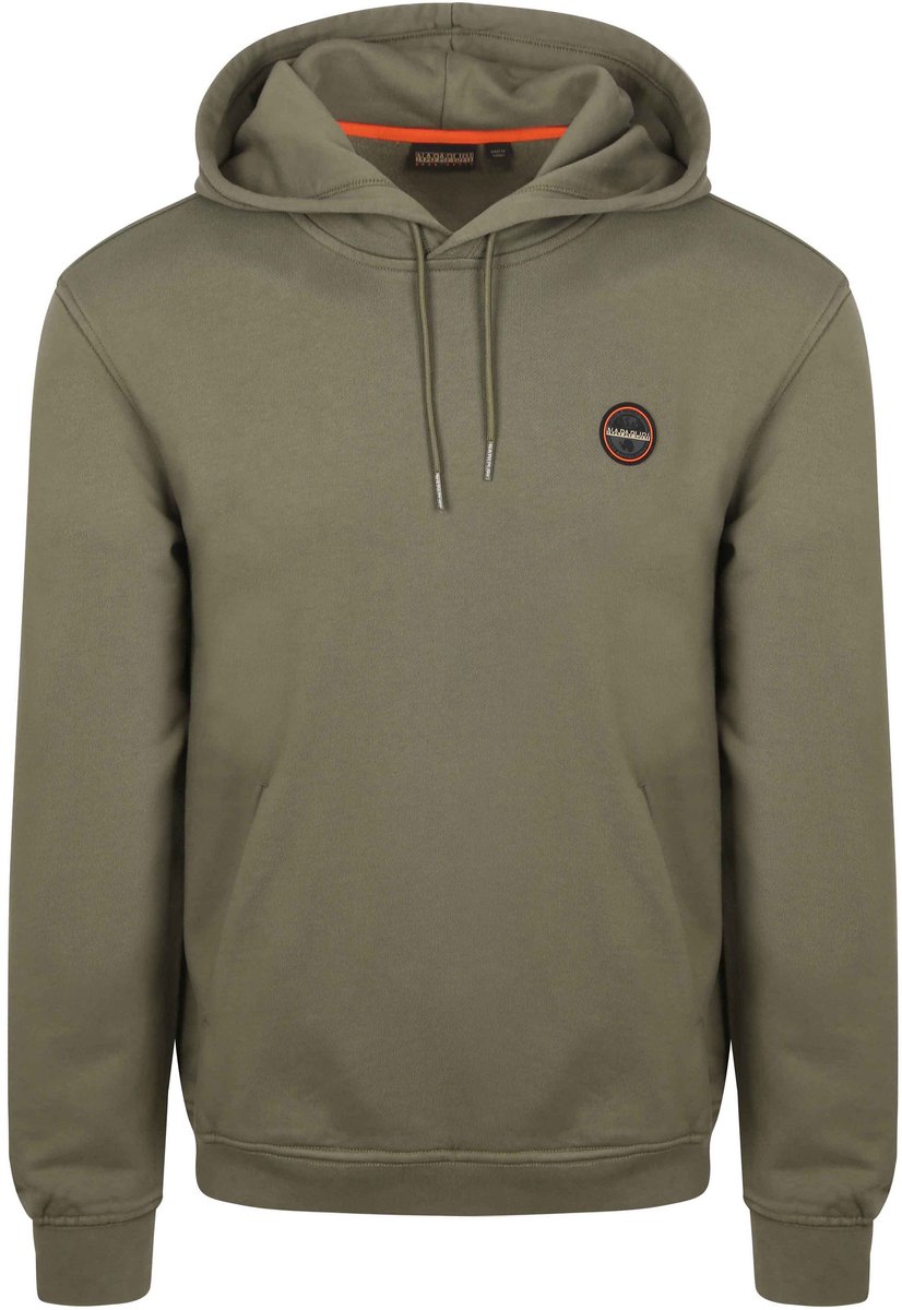 Napapijri Badge Hoodie Olijfgroen – Heren Hoodies
