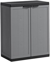 DailySupplies® Tuinkast - Tuinkist - Tuinkasten voor Buiten - Tuinberging - Kunststof - Donkergrijs en Zwart