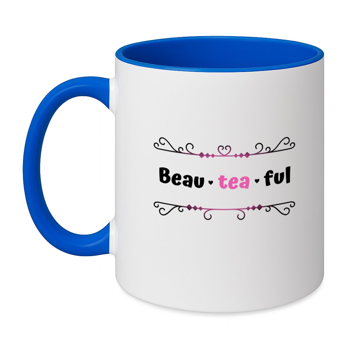 Hacebo® - beau tea ful koffiebeker zee blauw - Thee - mooie mensen die houden van thee - thee mok - koffie beker - verjaardag - cadeau - kado - geschenk - koffiemok - 350 ML inhoud