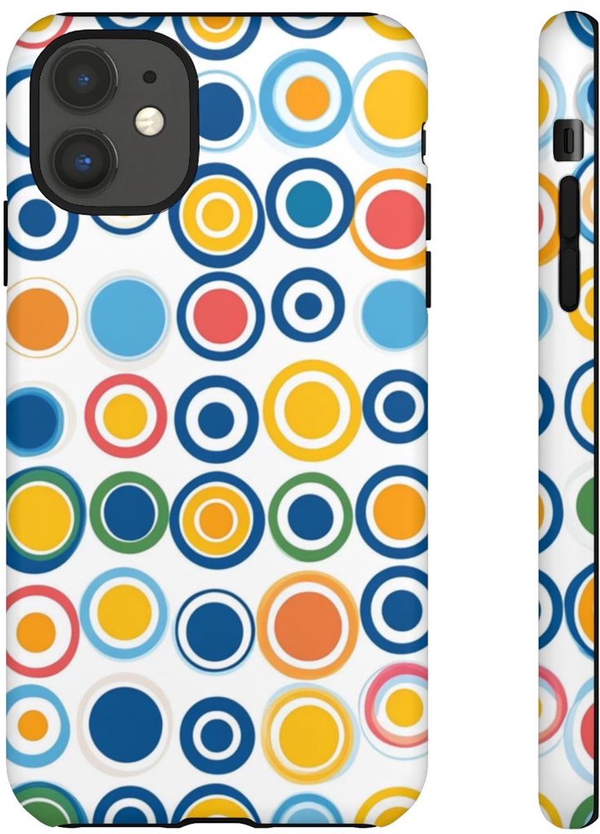 Vrolijk Cirkeldessin in Heldere Kleuren – Telefoonhoesje Geschikt voor iPhone 11