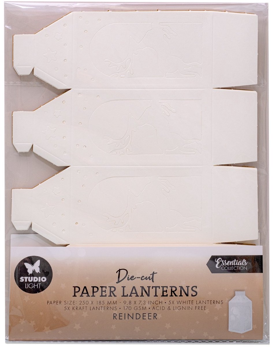 Die-cut paper lanterns Reindeer - Essentials nr. 52